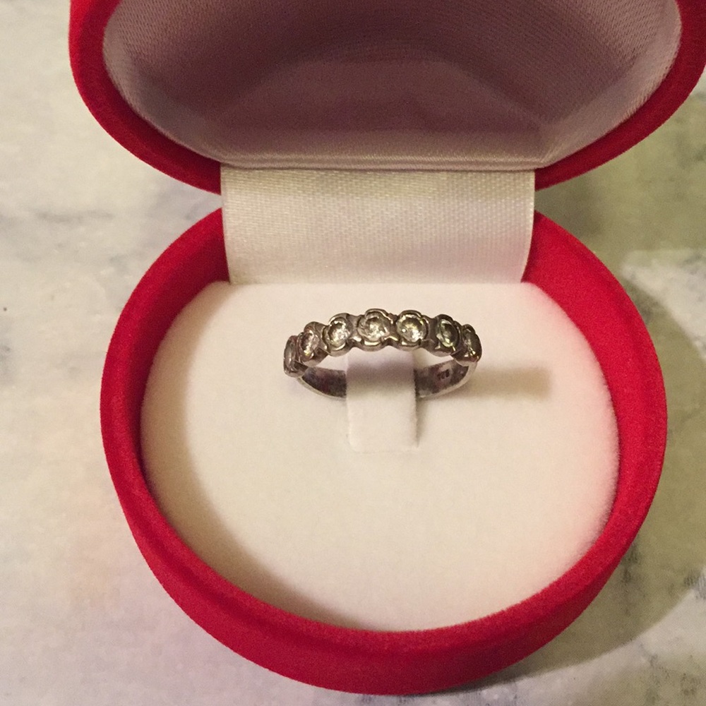 Silver ring - eternity band (half)